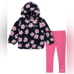 NWT Juicy Couture Set Baby Girl - Flower Hoodie with Leggings Set 🌸